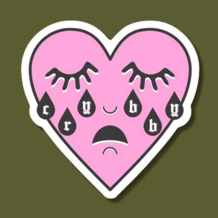 STICKER - CRY BABY IN PINK for wholesale by Goldenhour Goods