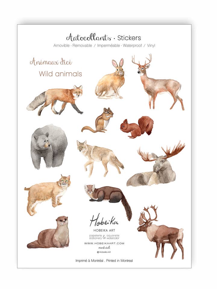 Wilde Tiere, Vinyl-Aufkleber für den Großhandel von Hobeika Art