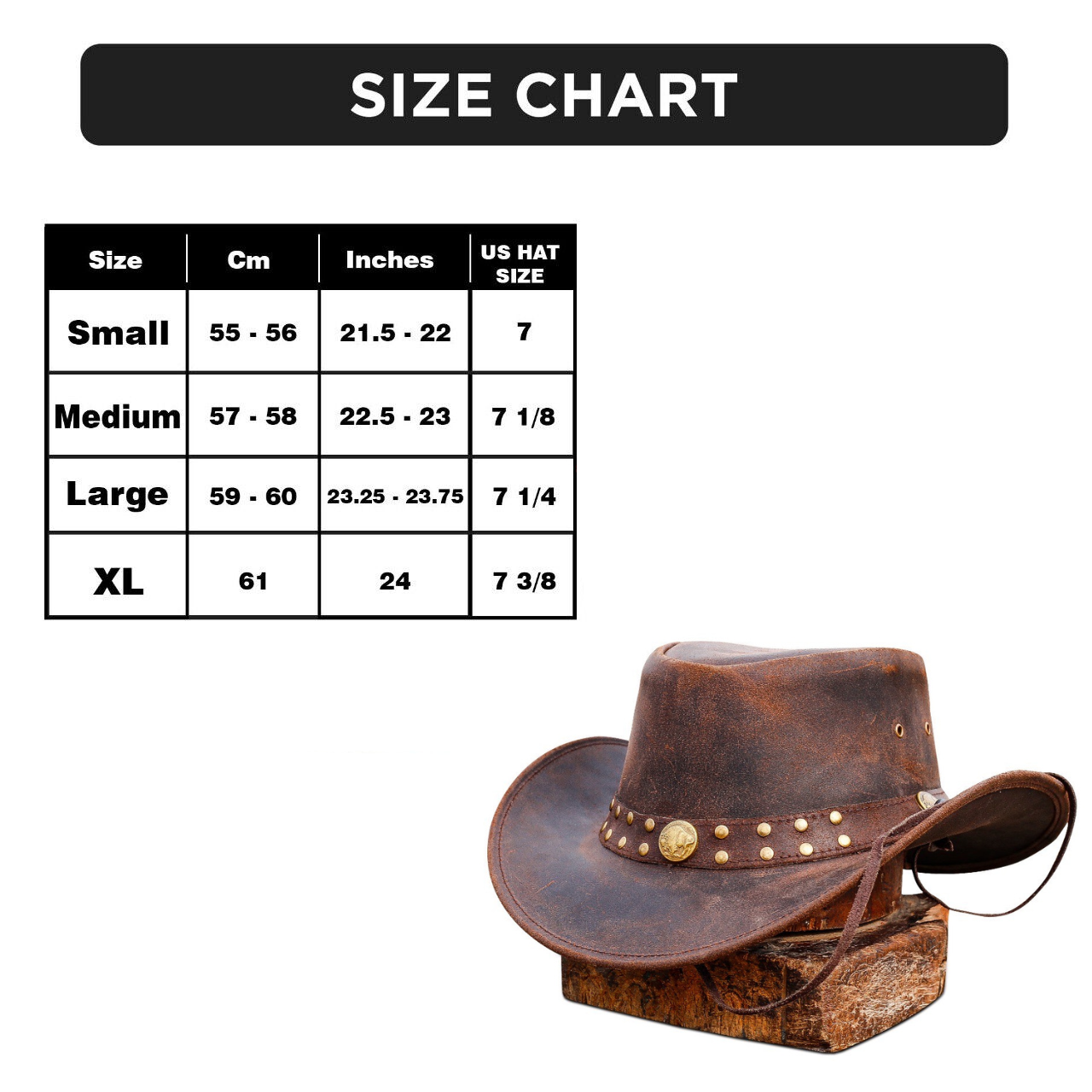 Hadzam – wholesale Cowboyhatt - Unisex – Brun västerländsk läderhatt i outback-stil för män och kvinnor2