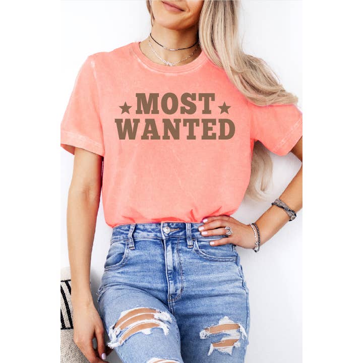 Amused by Blue - Wholesale T-Shirt (Graphic) - Women's - Most Wanted Mineral Washed T Shirt2