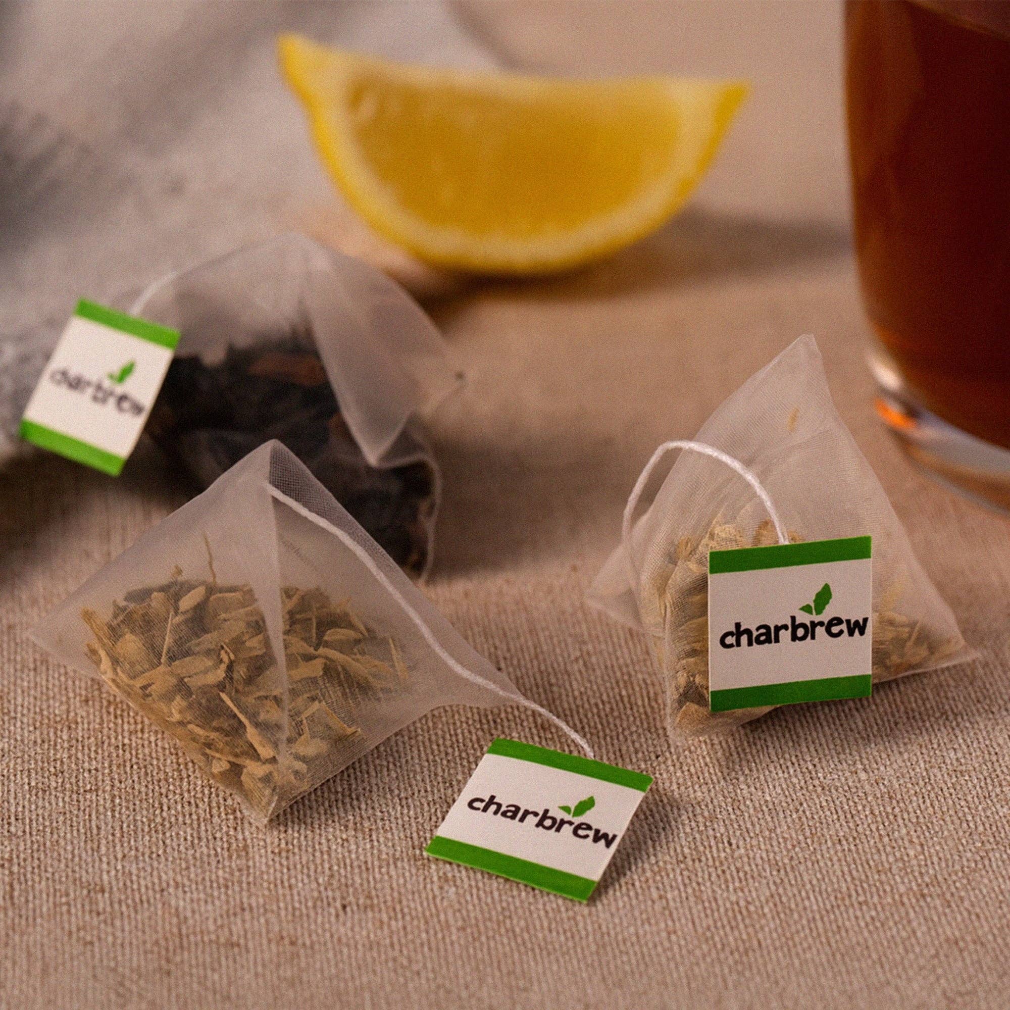 Charbrew Tea & Coffee – wholesale Tea bags – Rose Lemonade Tea Bags Mason Jar - 16 Biodegradable Pyramid Bags2
