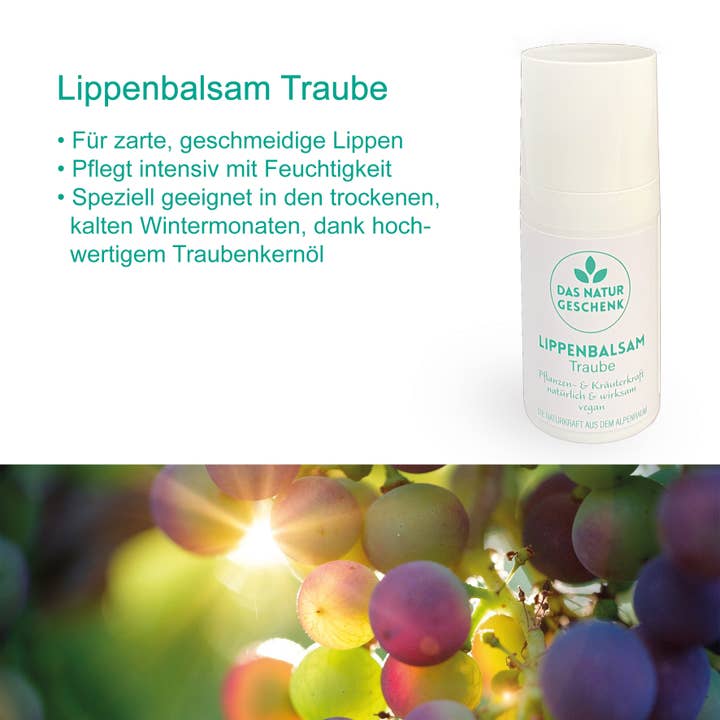 Grape lip balm - 15ml for wholesale by DAS NATURGESCHENK