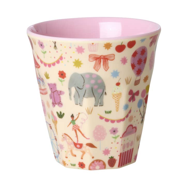 RicebyRice - Wholesale Drinking Glass/Cup - Kids & Baby - Kids Melamine Cup - Small - Fun Fair Pink Print - 5.4oz 0