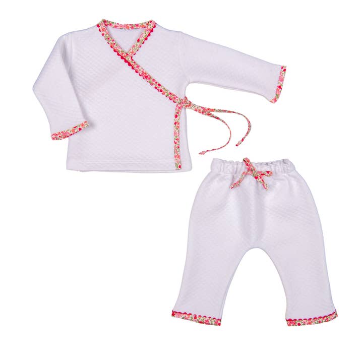 LILI ROSE | Conjunto Blanco Acolchado de Algodón para Niñas para venta al por mayor de Bebe Sweeny