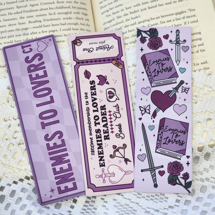 3-Piece Bookmark Set for Enemies To Lovers Romance Readers for wholesale by Be Kind Booktique
