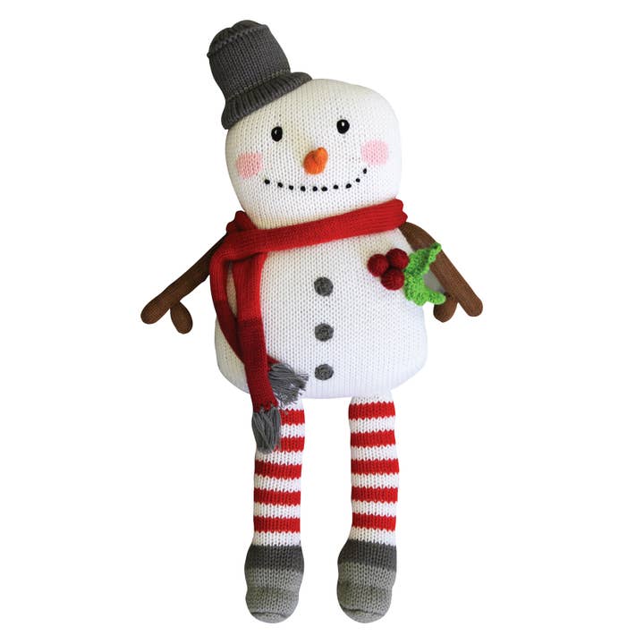 Mac the Snowman Knit Doll for wholesale by Petit Ami & Zubels