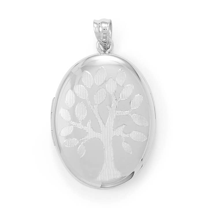 Oval Family Tree Memory Keeper Locket for wholesale by Silver Stars Collection