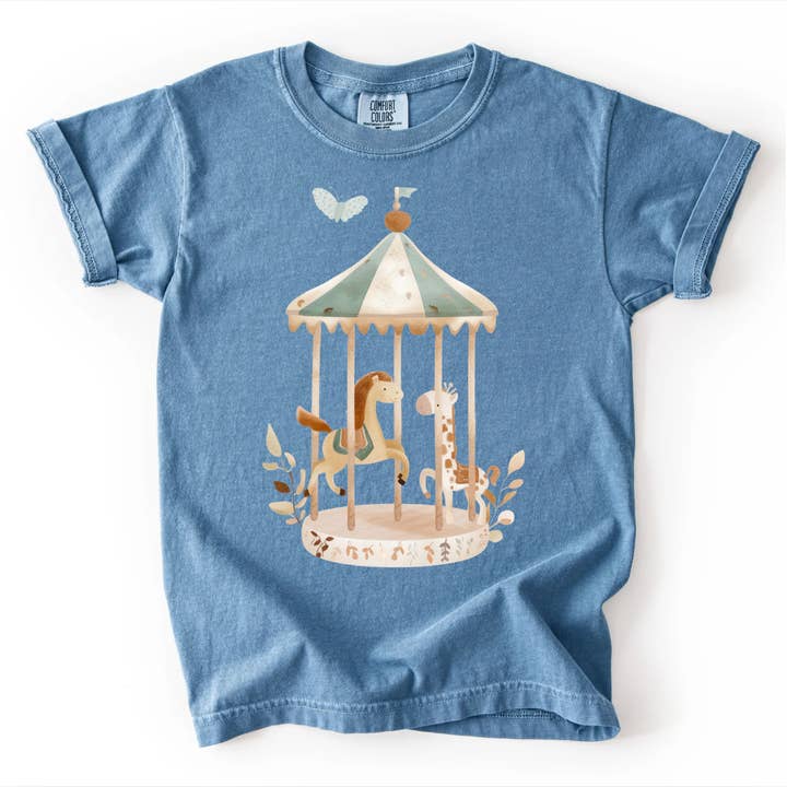 Lumiere Vive - Wholesale Screen Printed T-Shirt - Kids - Vintage Carousel – Youth T-Shirt1