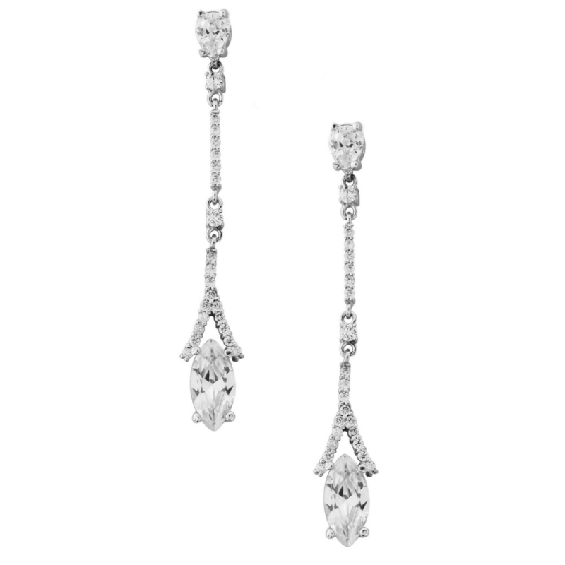 Athena Bridal Jewellery – wholesale Dangle earrings – CZ COLLECTION - DAINTY SPARKLE EARRINGS - CZER374 SILVER4