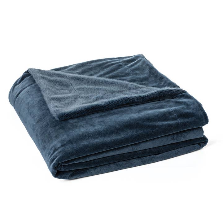 Polux blaue Kunstfelldecke für den Großhandel von Brunelli