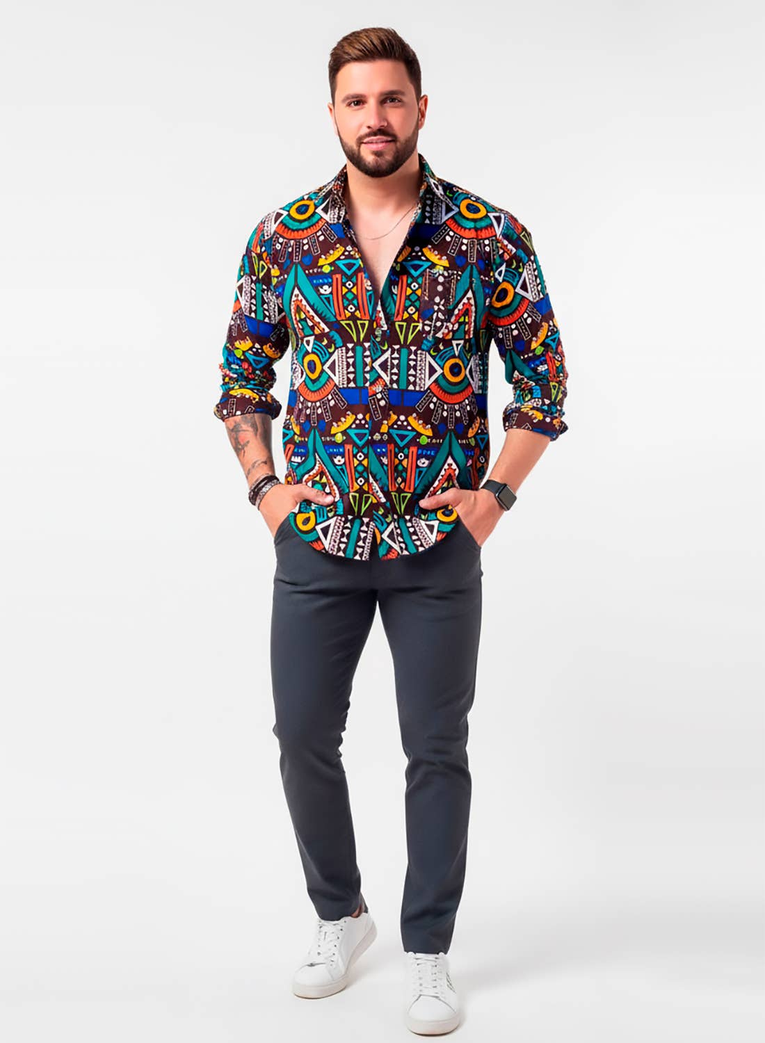 SUESES - Wholesale Button Down Shirt - Men's - AFRICAN ANKARA SHIRT, African Mens Wear,Tribal Men Clothing