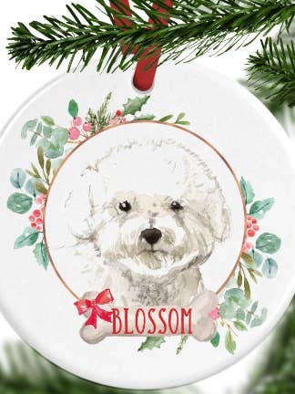 Bichon Frise personlig julprydnad för wholesale av WagATudeTags
