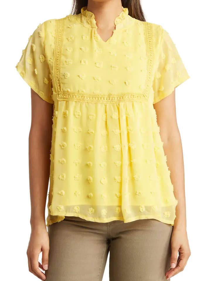 Camicetta a pois con clip all'uncinetto SB1130 per la vendita all'ingrosso da parte di Select Clothing