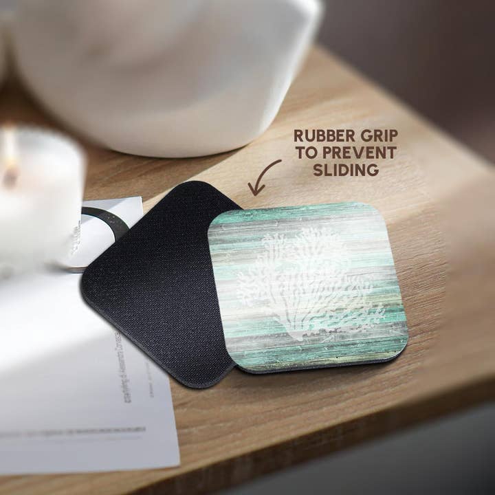 3dRose - Wholesale Coasters - 3dRose, A rustic weathered coastal and nautical coral design for beach decor., Coaster10