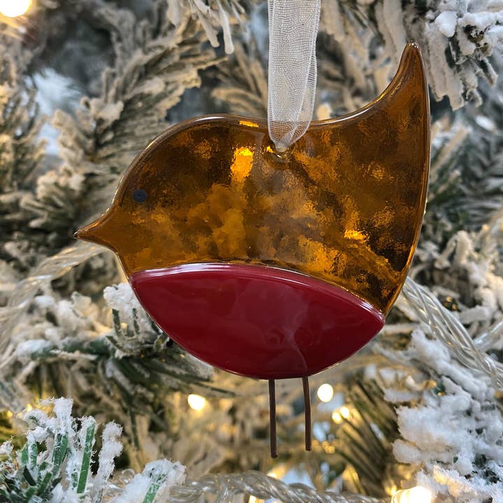 Grande decorazione da appendere in vetro fuso fatta a mano per la vendita all'ingrosso da parte di Pam Peters Designs