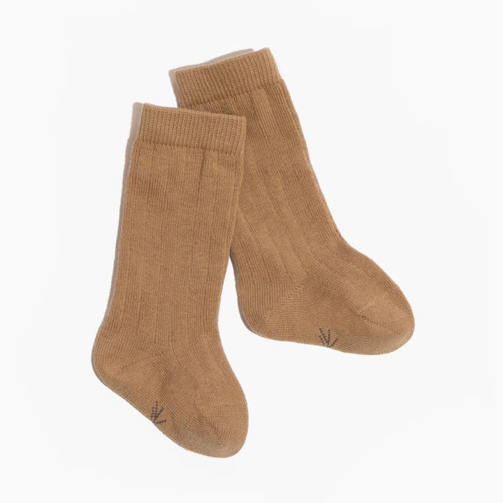 Weathered Brown Ribbed Tube Sock for wholesale by Freshly Picked