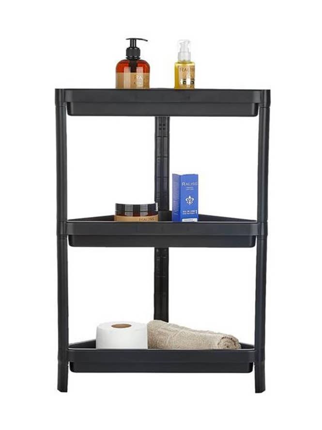 Plastic Corner Shelf, 3 Tier for wholesale by DecorUSA