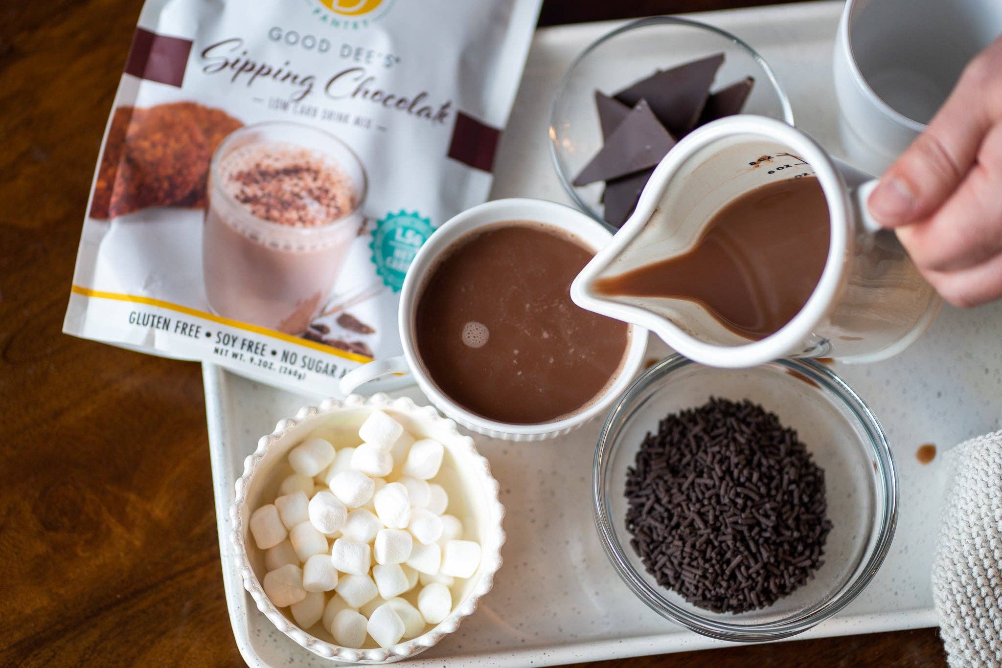 Good Dee's - Wholesale Hot cocoa mix/kit - Good Dee's Sipping Chocolate Low Carb Drink Mix - Vegan, No Sugar Added*, Soy Free and Gluten Free3