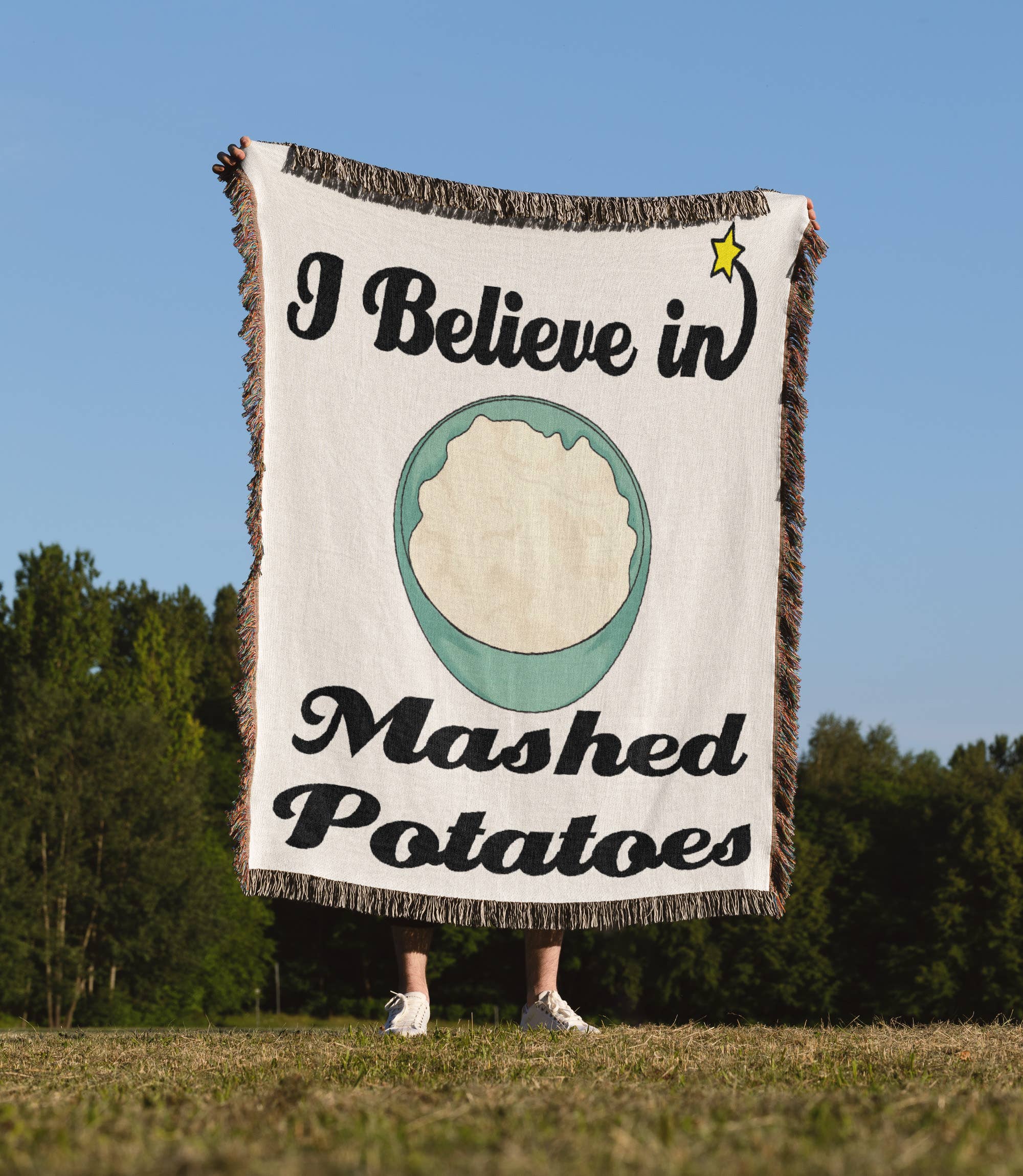 3dRose - Wholesale Throw Blanket - 3dRose, I Believe In Mashed Potatoes, Blanket1