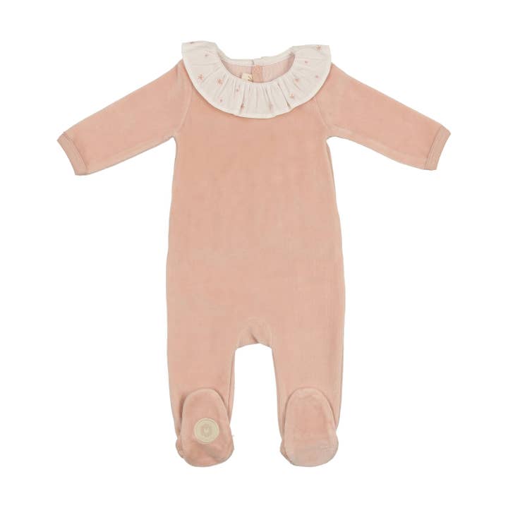 Fußhose mit besticktem Rüschenkragen für den Großhandel von Mon Tresor Bebe