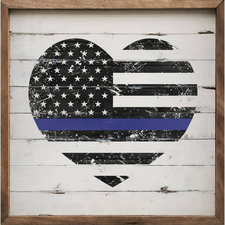 Kendrick Home - Wholesale Sign - Thin Blue Line Heart
