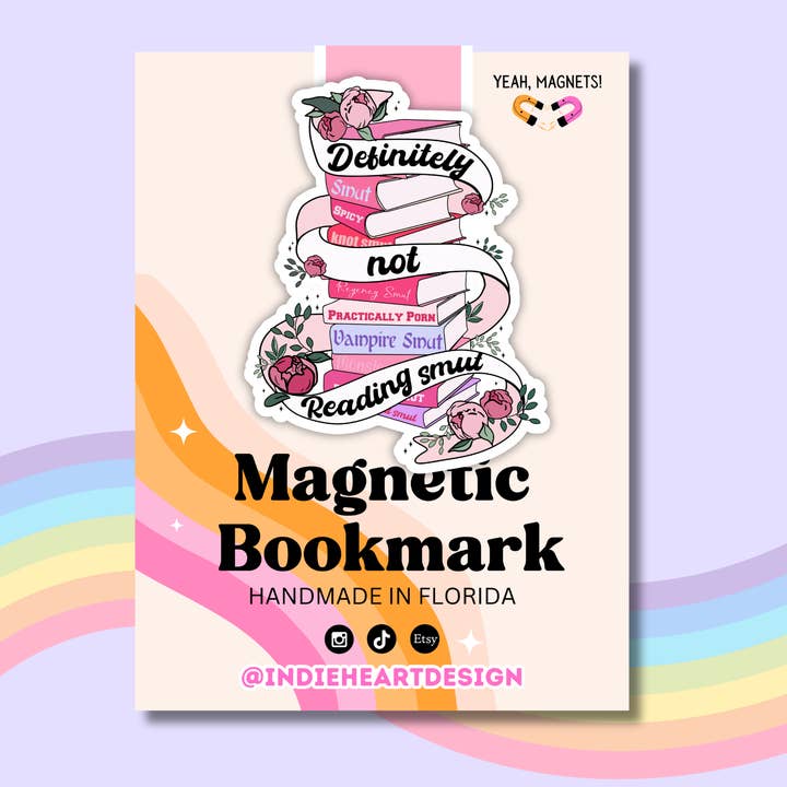 Definitely Not Smut Magnetic Bookmark for wholesale by Indie Heart Studio