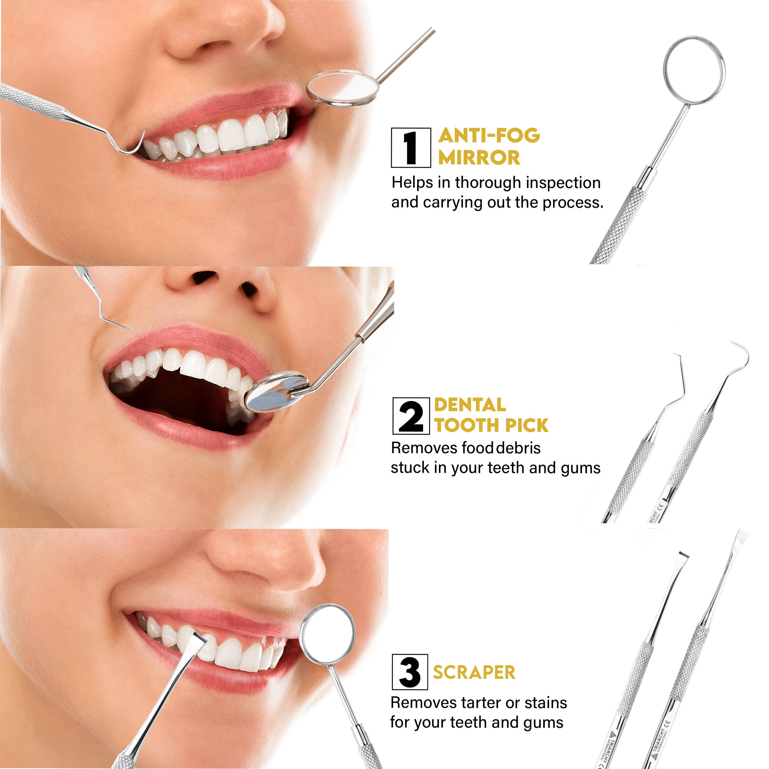 Triarchy International - Wholesale Oral Care Set - 5PC - Premium Dental Care Kit for Plaque and Tartar Removal2