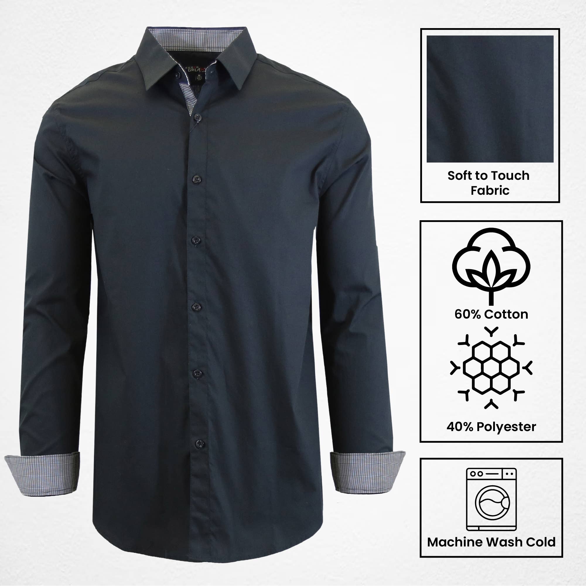 Galaxy By Harvic - Wholesale Button Down Shirt - Men's - Galaxy By Harvic Men's Long Sleeve Classic Dress Shirts 8