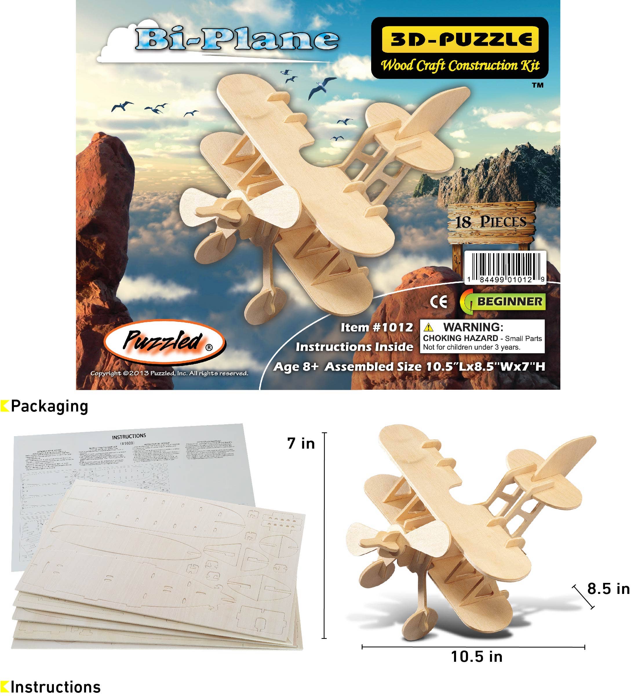 Cota Global - Wholesale Puzzle - Kids - 3D Puzzles - Bi- Plane1