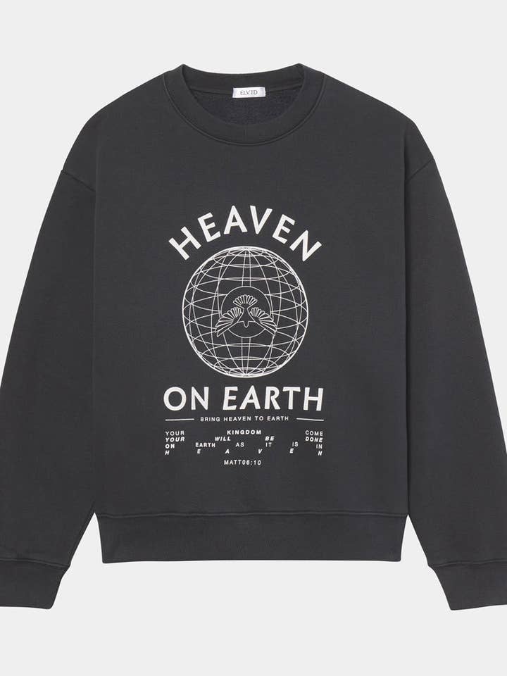 Sudadera Heaven on Earth - Negro Vintage para venta al por mayor de ELVTD