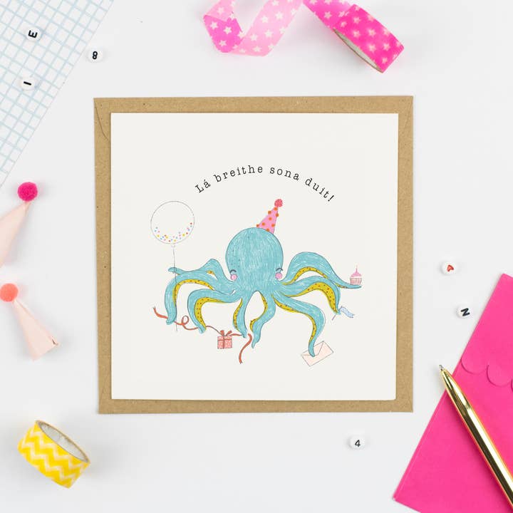 Lá breithe sona duit! Greeting Card for wholesale by Pickled Pom Pom