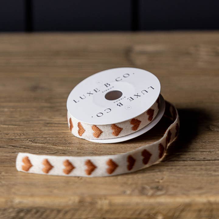 Ribbon Hearts Light Brown Holiday Decor for wholesale by Luxe B Co