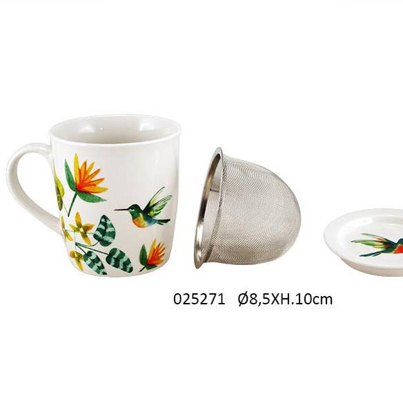 Herbal Tea Mug Ds Gift Set 'Coly' Ø8.5 X H.10 cm / 325 ml for wholesale by Faye
