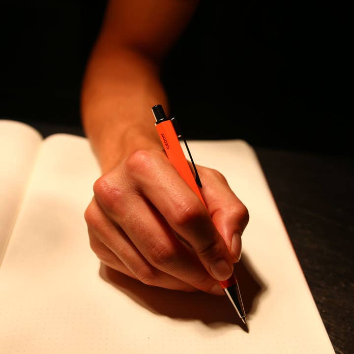 Caneta Esferográfica Brilhante Neon Laranja por atacado de CEDON