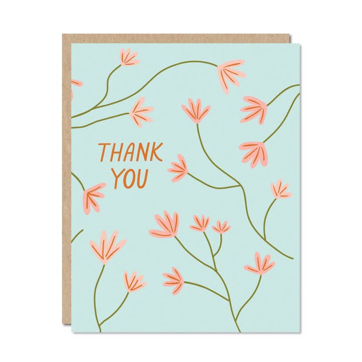 Odd Daughter Paper Co. - Wholesale Thank You Card - Floral Thank You - Thank You Card