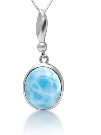 Larimar Oval Vedhæng Blå Ocean for engroshandel hos Larimar Magic
