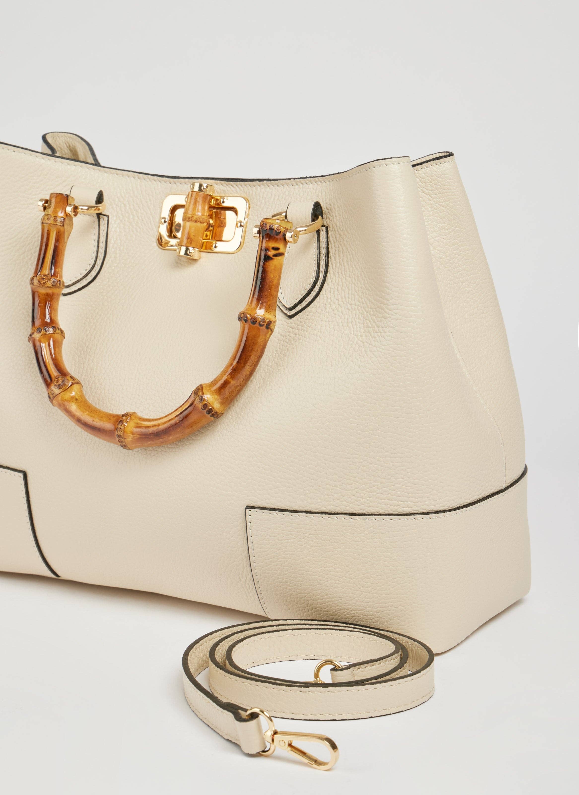 Voemièn - Wholesale Top Handle Bag - Women's - Bamboo Babe Bag in Beige Dollar Leather4