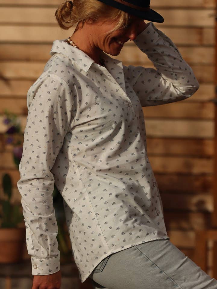 Blusa Carla - ouriços com véu de algodão por atacado de Quintessence