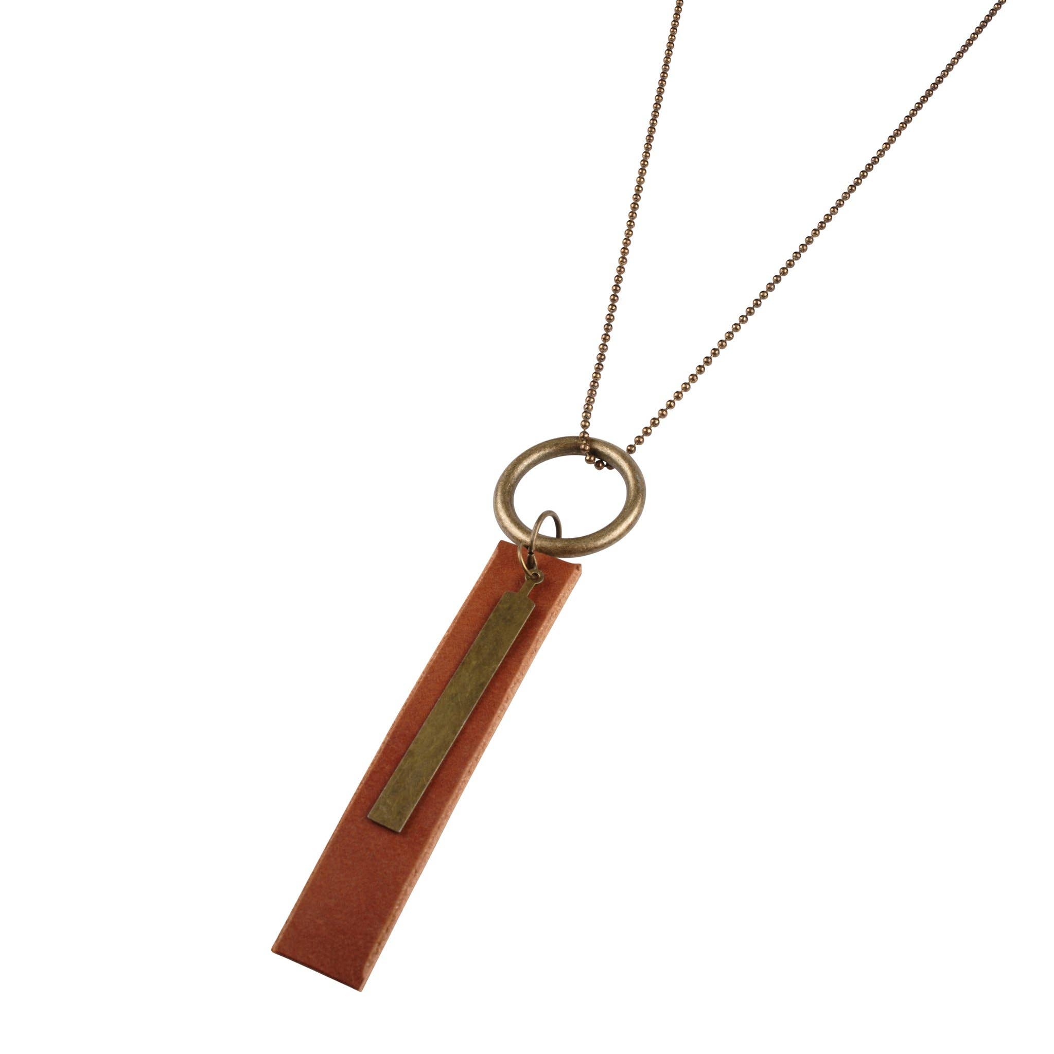 Repurposed on Purpose - Wholesale Pendant/Charm Necklace - Leather Bar Necklace1
