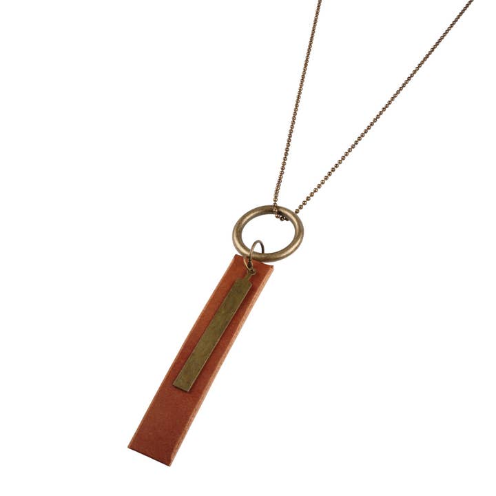 Repurposed on Purpose - Wholesale Pendant/Charm Necklace - Leather Bar Necklace1