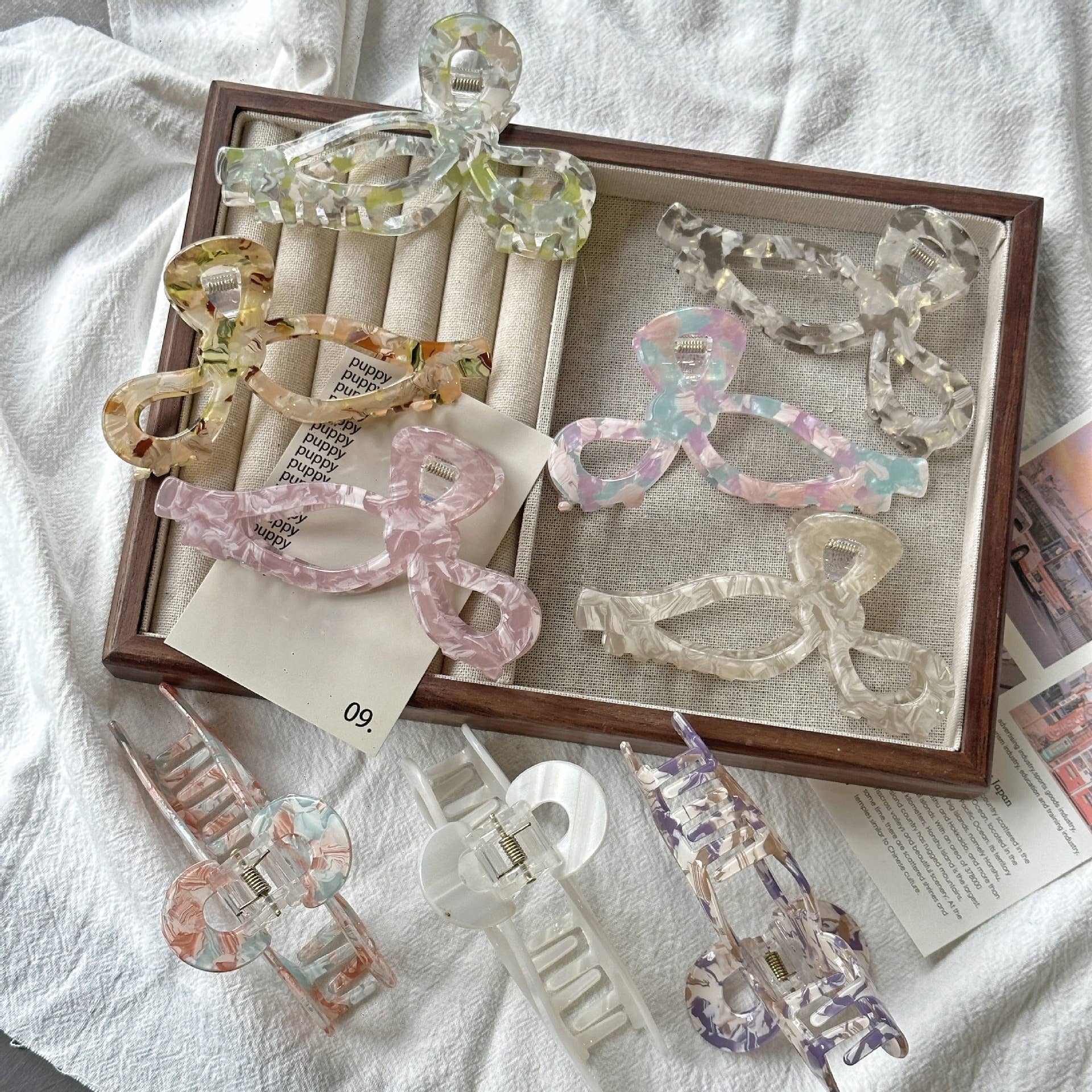 SoapElenGlen – Clips para cabelo - Mulher por atacado – Garra Elegante com Laço, Doce Gancho de Cabelo11