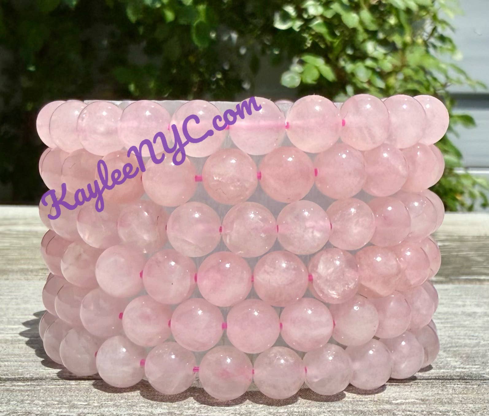 KayleeNYC - Wholesale Beaded Bracelet - Natural Rose Quartz 8mm 7.5” Crystals Healing Energy 2