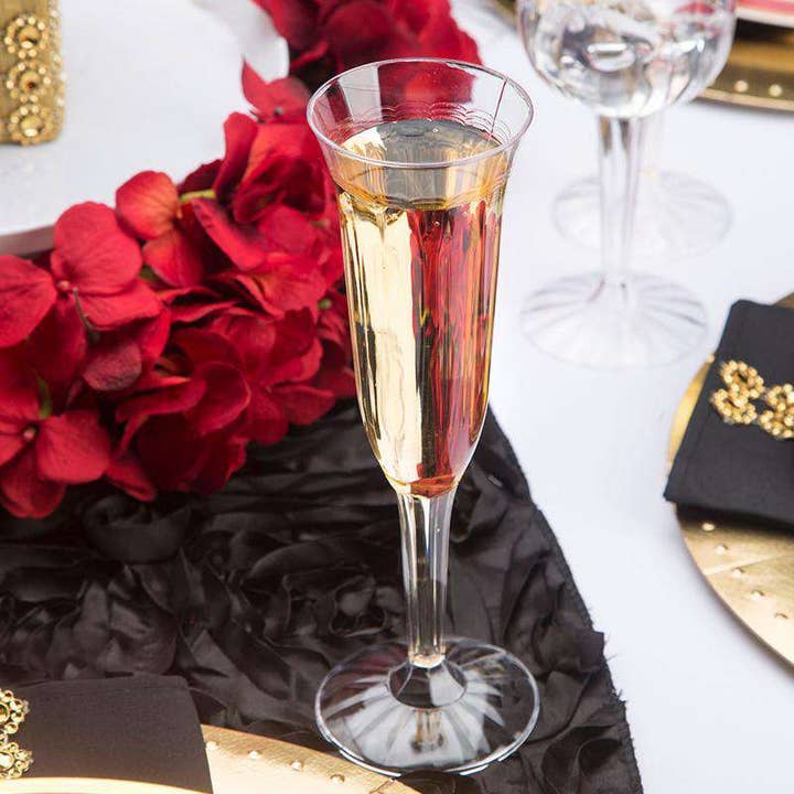 Smarty had a Party - Wholesale Champagne flute - 5 oz. Clear Plastic Champagne Flutes - 96 pcs8