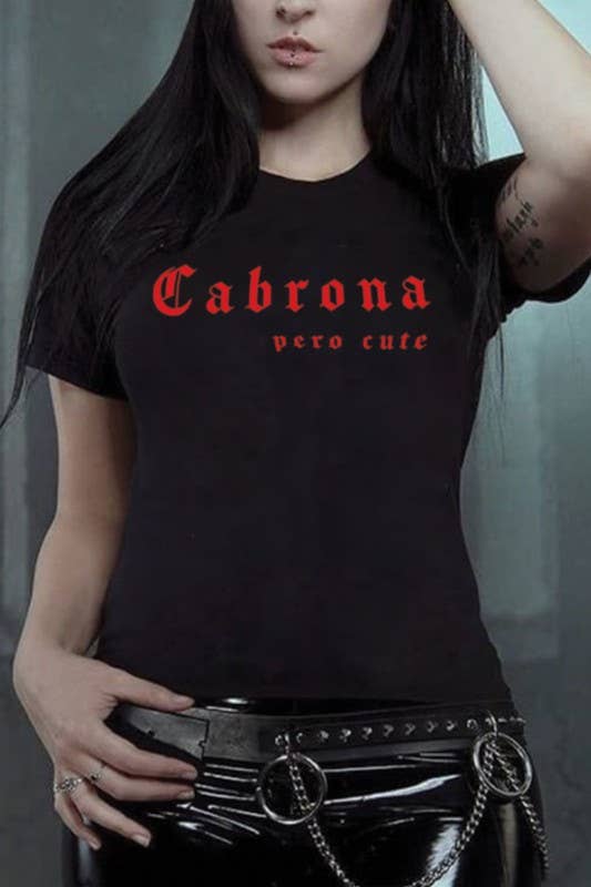 DOTCOM - Wholesale T-shirt met print - Dames - Cabrona Pero Cute Graphic Plus T-shirt3