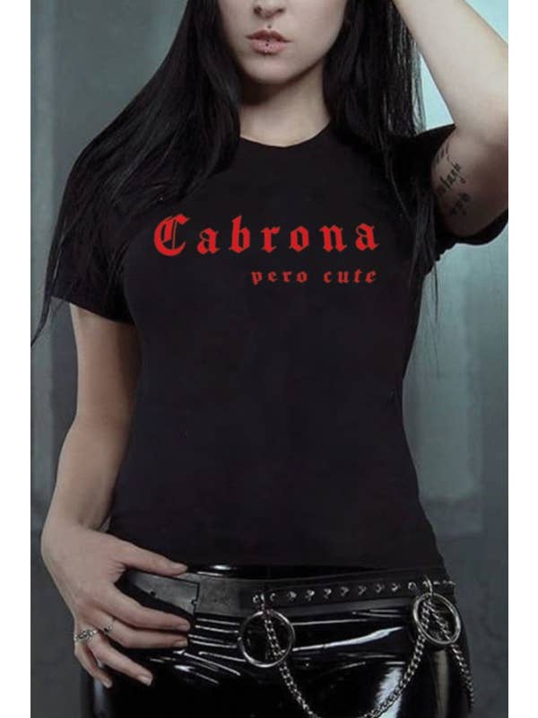 DOTCOM - Wholesale T-shirt met print - Dames - Cabrona Pero Cute Graphic Plus T-shirt3