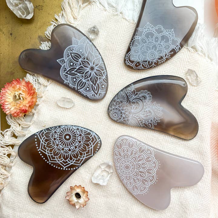 Fractalista Designs - Wholesale Gua Sha Tool - Agate Carnelian Gua Sha Stone Facial Massage Wand Spa Gift8