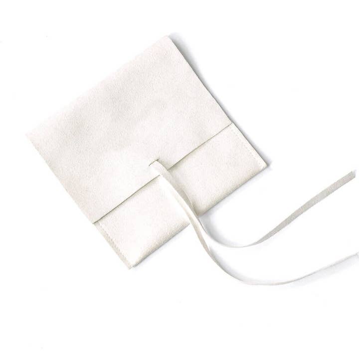 Deluxe Microfiber Velvet Jewelry Pouch 3x3" White Gift Bag for wholesale by Zakka