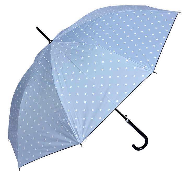 Clayre & Eef - Wholesale Umbrella - Unisex - JZUM0057LBL Adult Umbrella Ø 98 cm Blue Polyester Dots