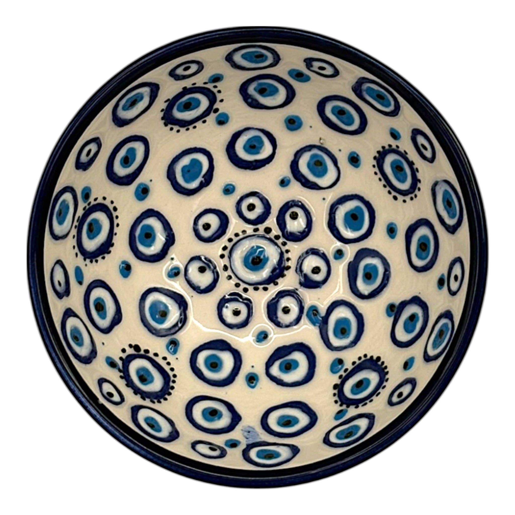 cotonIQ - Wholesale Bowl - Ceramic Bowl - Evil Eye - White - 12cm2