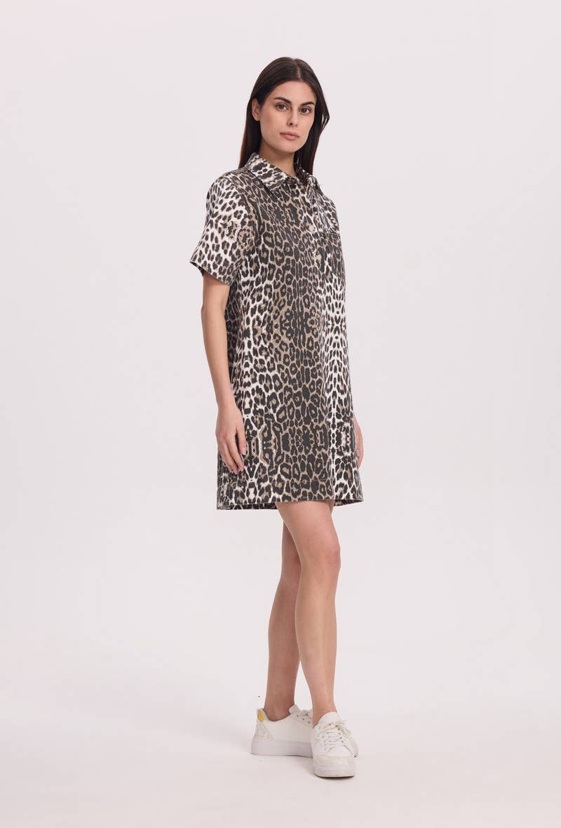 SUNNY STUDIO – Vestido - Mulher por atacado – Vestido curto com estampa animal.1